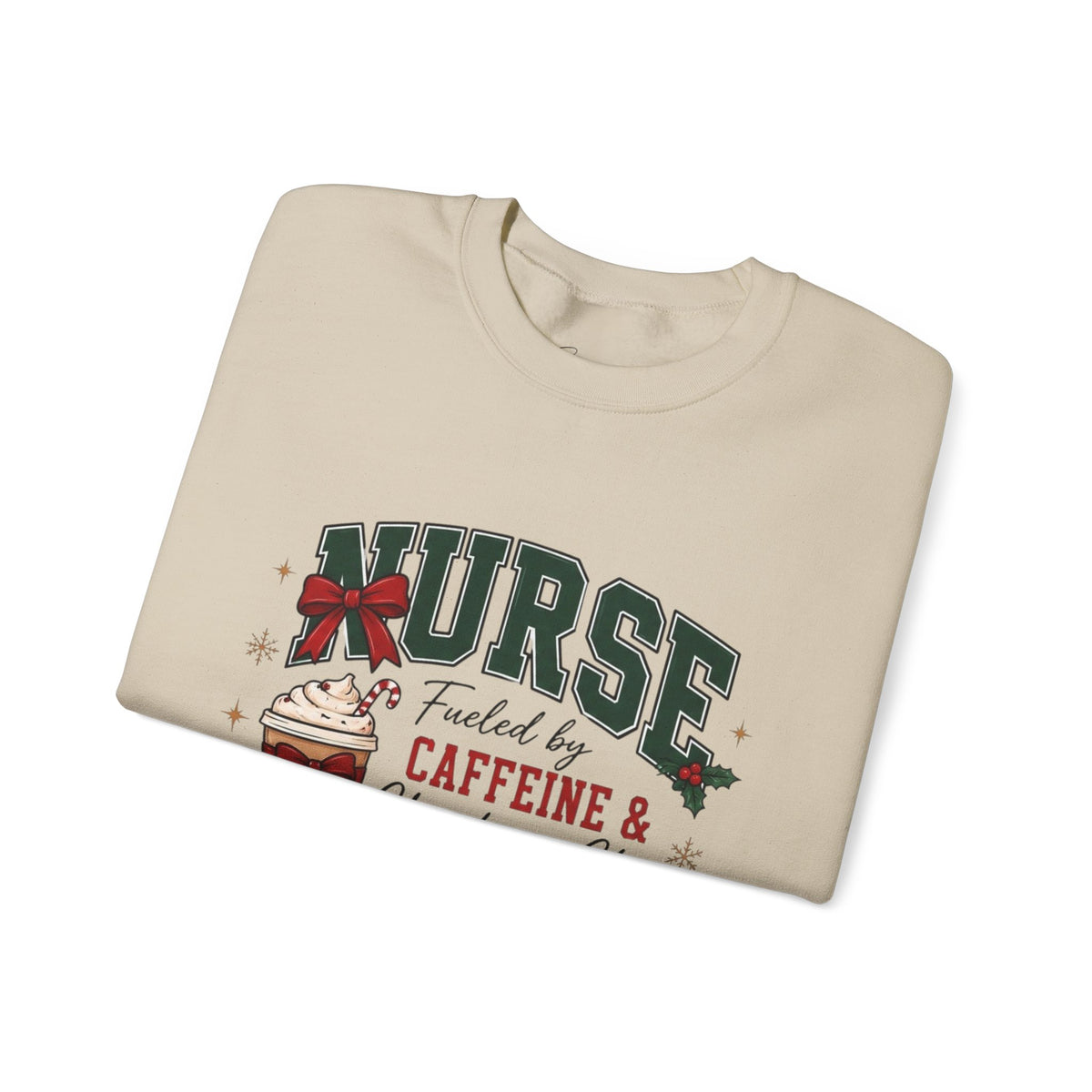 "Fueled by Caffeine” Holiday Crewneck