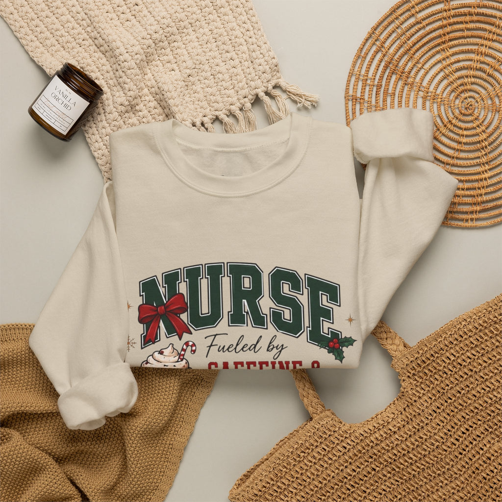 "Fueled by Caffeine” Holiday Crewneck