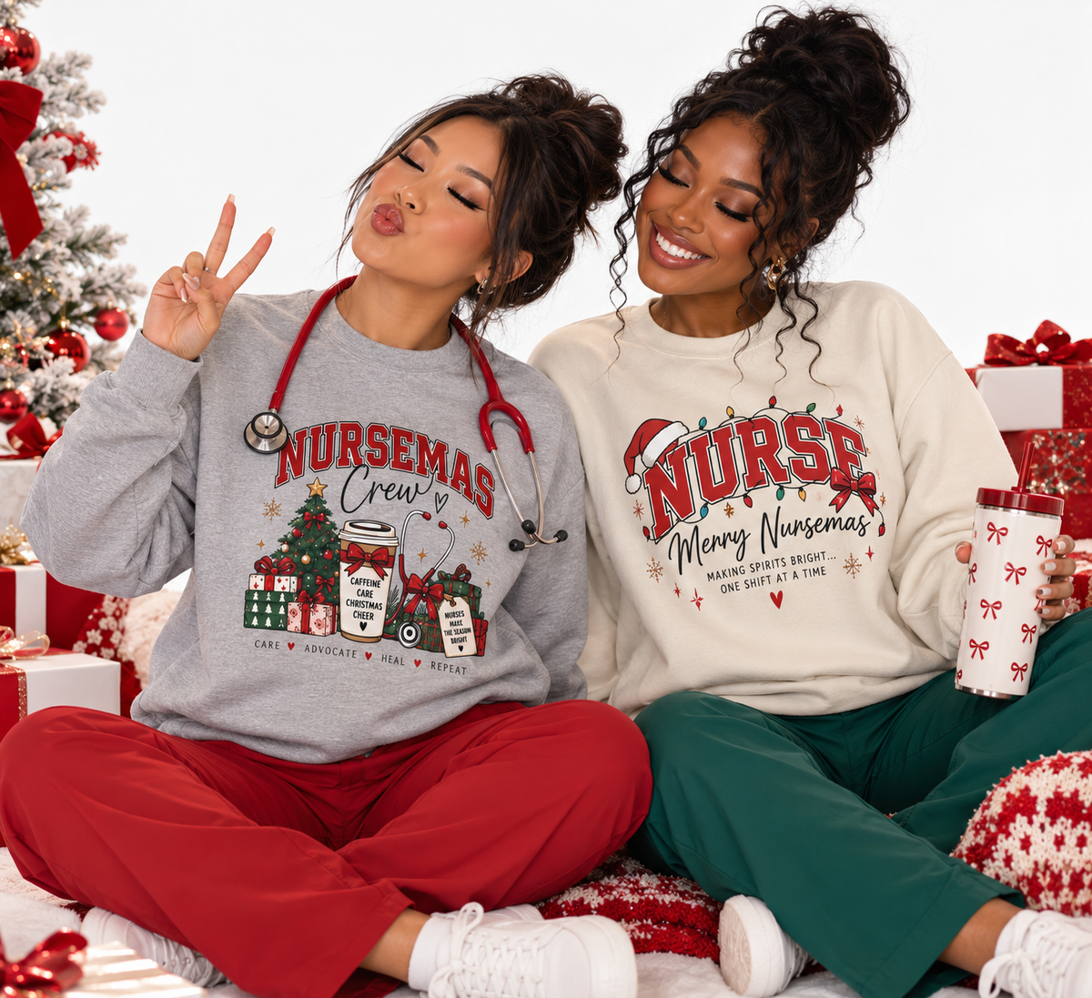 Merry Nursesmas Christmas Crewneck