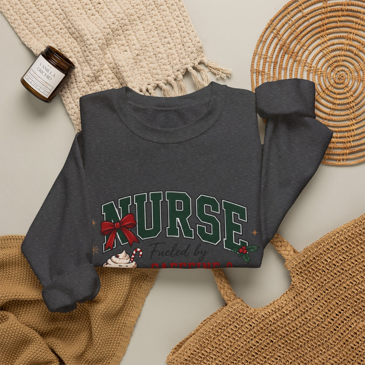 "Fueled by Caffeine” Holiday Crewneck